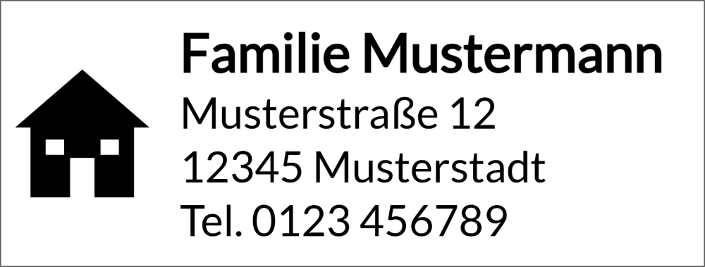 Vorschau der Vorlage 58x22 Adresse mit Haus