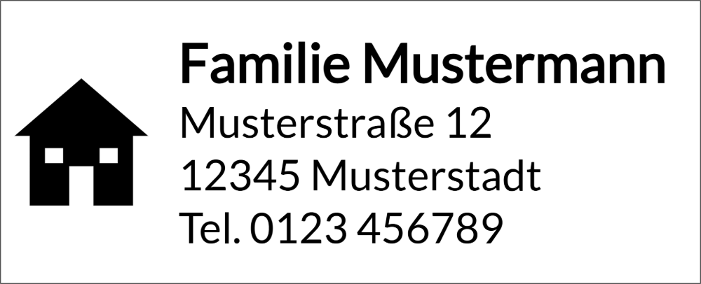 Vorschau der Vorlage 64x26 Adresse mit Haus