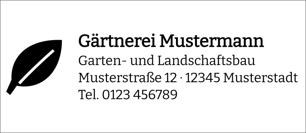 Vorschau der Vorlage 69x30 Gärtnerei