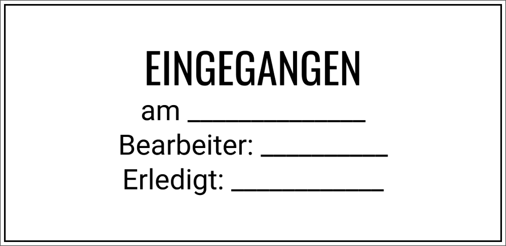 Vorschau der Vorlage 76x37 Eingangsstempel