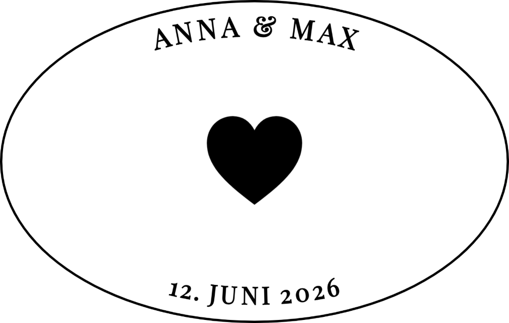 Vorschau der Vorlage 55x35 oval Hochzeit